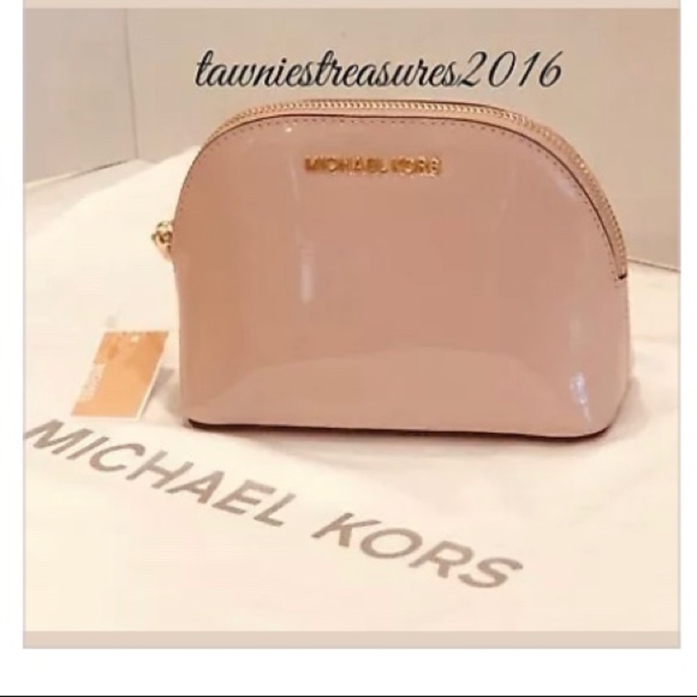 ‼️SOLD‼️Michael Kors Pink Patent Makeup Bag - Picture 1 of 8